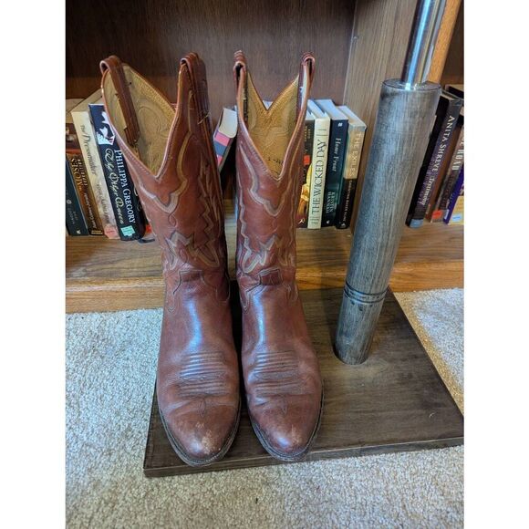 Panhandle Slim Men's Size 10D Brown Leather Western Cowboy Boots Mexico - Picture 1 of 7